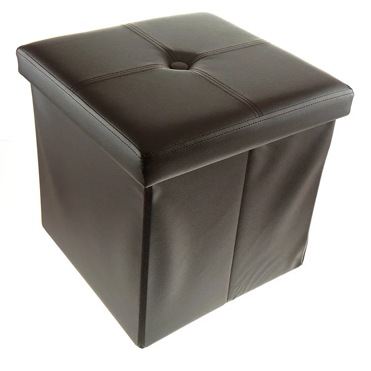 Children Toy Storage Ottomans Folding Kids Storage Chair Large Brown