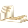 Living room study office decorative storage gold metal wire magazine rack holder file organizer rack