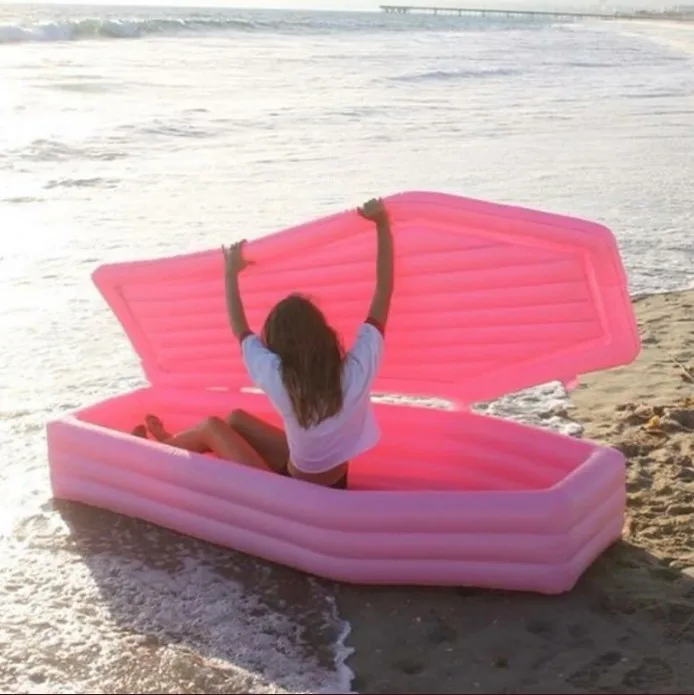 Inflatable Millennial Pink Coffin Pool Float View Pool Float Oem Product Details From Xingtai Yunyang Trading Co Ltd On Alibaba Com