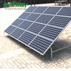 solar panel mounting brackets system on concrete block foundation