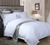China Supplier jacquard weave Luxury 100% Cotton White Hotel Bedding Set Linen Flat Bed Sheet Sets