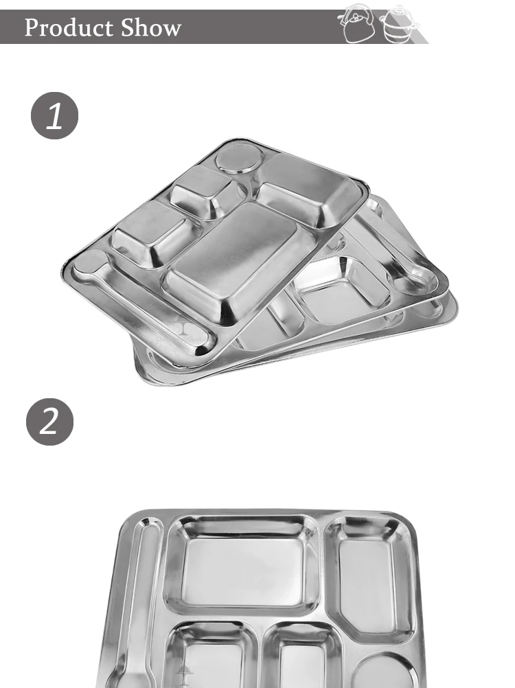 Direct Factory Price Good Quality Stainless Steel Compartment Tray 