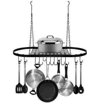 Manufacturer Wrought Iron Kitchen Wall Mounted Hanging Pot And Pan Rack For Ceiling With Hooks Buy Pot And Pan Rack For Ceiling With Hooks Pot And