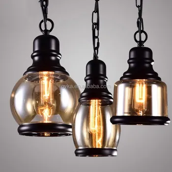 European industrial loft style vintage hemp rope ceiling lamp clear ... Fed loft lampe