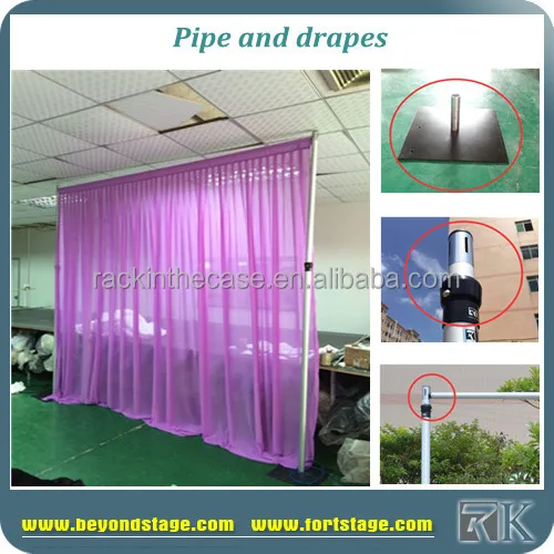 Double Curtain Rods Portable Pipe And Drape Aluminum Hot Sale