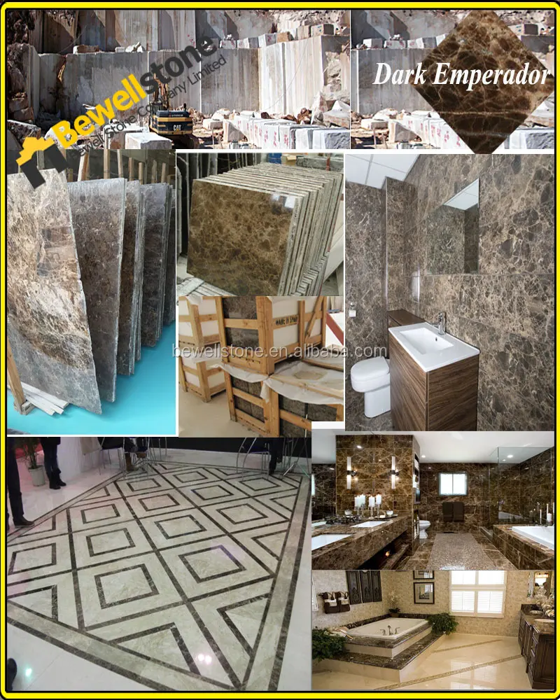 Espagne brun foncé emperador lumière marbre carrelage salle de ...