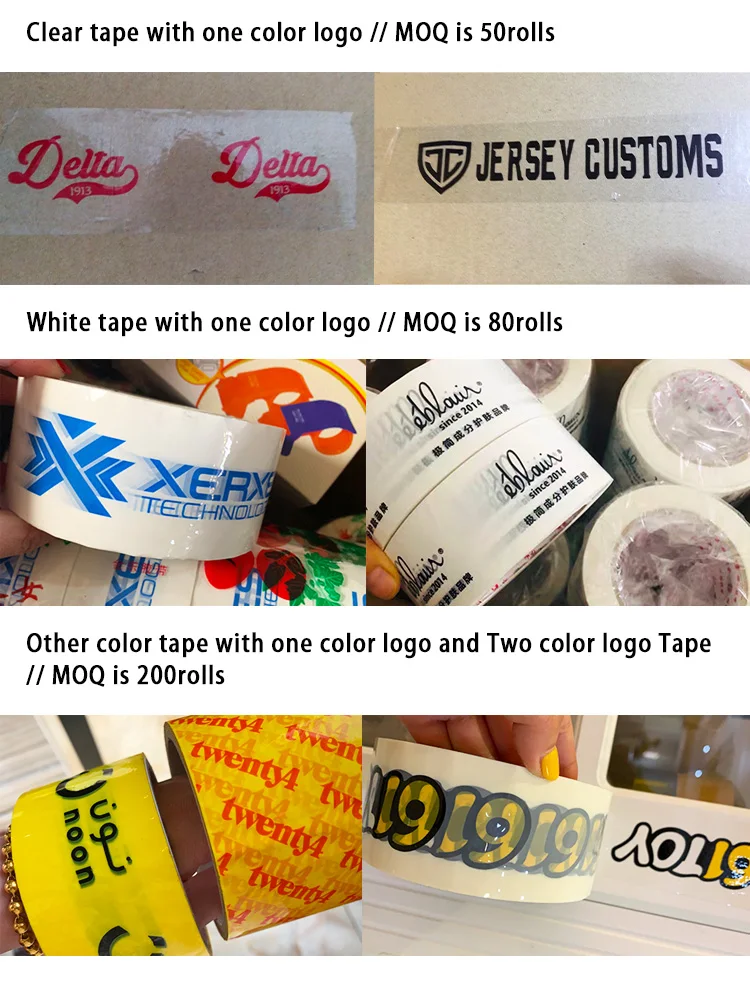 Custom Transparent Bopp opp packing carton tape with logo