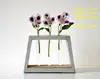 concrete flower vase mini 3 ser test-tube modern interior vase grey beton plate pot with cork