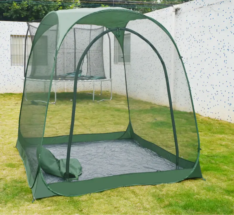 Green Color Pop Up Screen Room Large Mosquito Net Tent With Floor