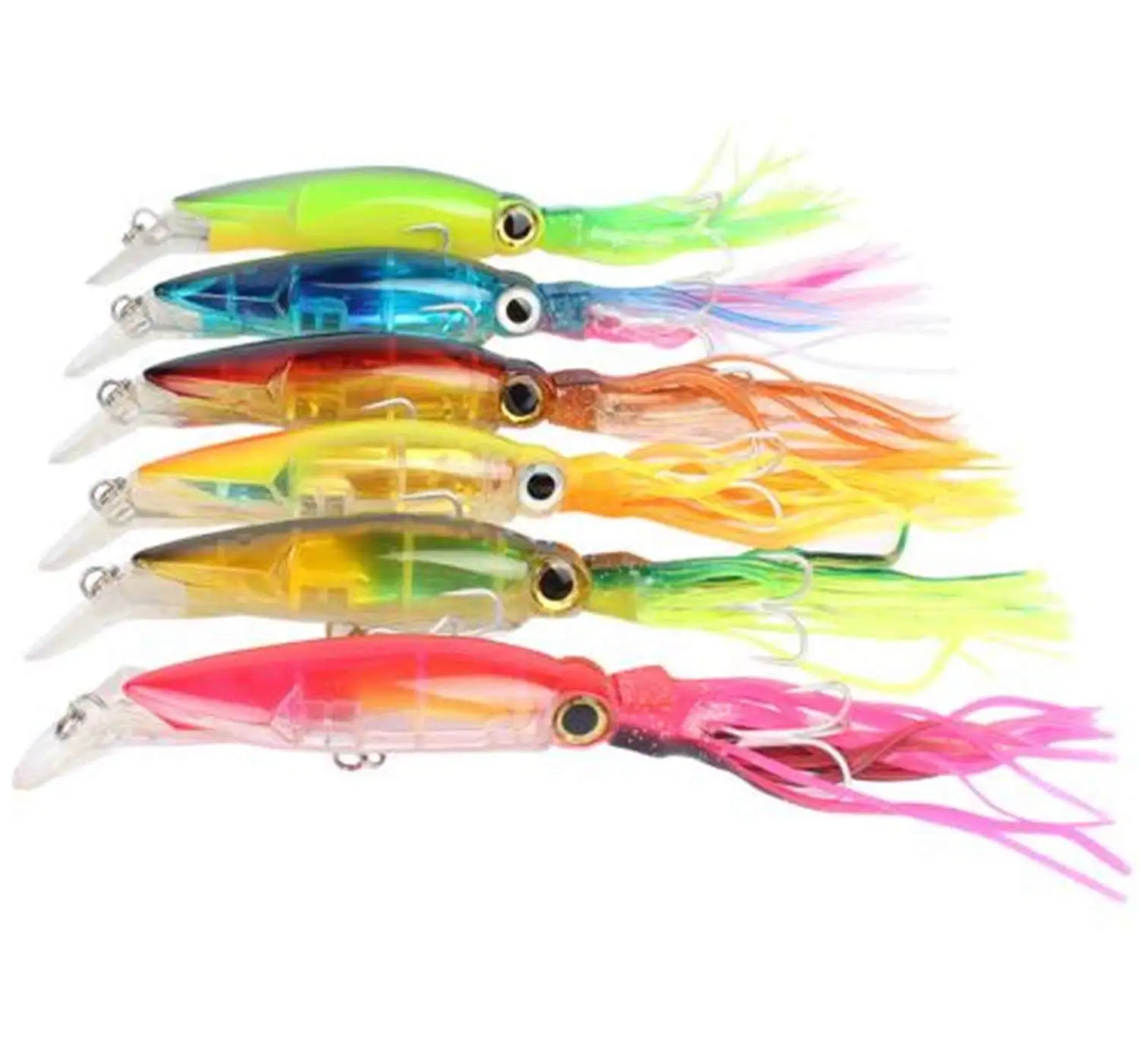 15pcs Squid Skirt Lure Saltwater Soft Bulb Octopus Bait Hoochies 14cm