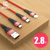 KAKU 3ft 6ft 10ft 3 in 1 nylon black universal usb multi charger data cable for iphone android