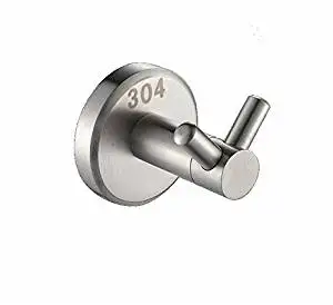 TOGU SUS 304 Stainless Steel Double Coat and Robe Hooks With Round Base Heavy Duty For Hanging Towels Coats Robes Scarves Hats Kitchen Utensil, Brushed Finish