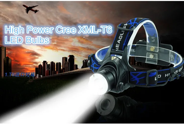 emergency power supply rechargeable zoomable flashlight headlamp YJM-T1
