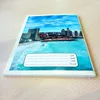 Promotional make recycled students exercise book with saddle stitch
