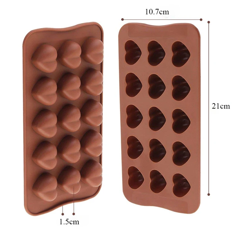15 Cavities Silicone Chocolate Heart Mold Chip Molds Buy Chocolate