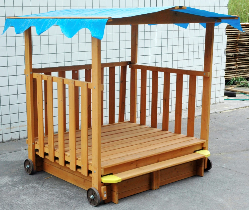 Outdoor Wooden Sandpit With Canopy C060 Buy Outdoor Wooden Sandpit