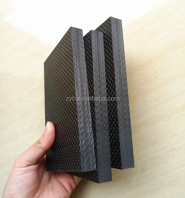 Carbon fiber thick plate 8mm 10mm 13mm with weaving side for knife handle material