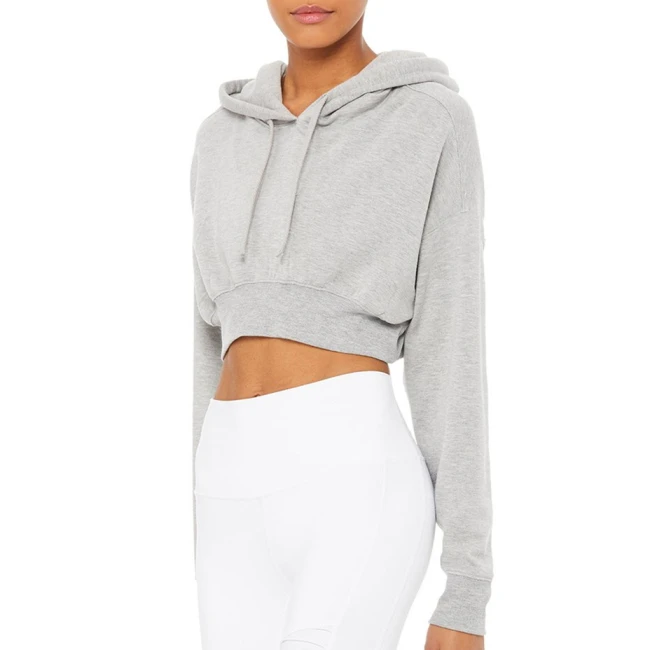 plain crop top hoodie