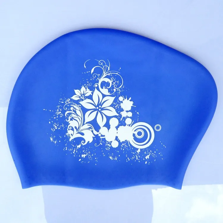 Elegant Silicone Swimming Cap For Lady,Funny Swimming Hat With Printed