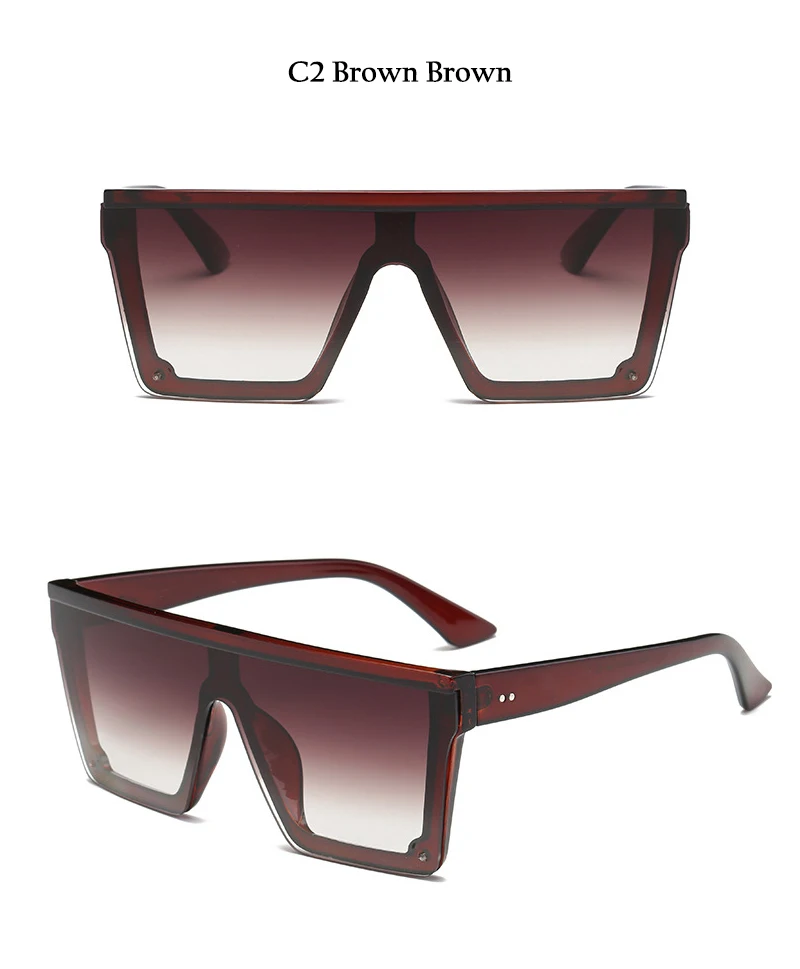 Hbk Square Luxury Sun Glasses Brand Designer Ladies Oversized Pilot