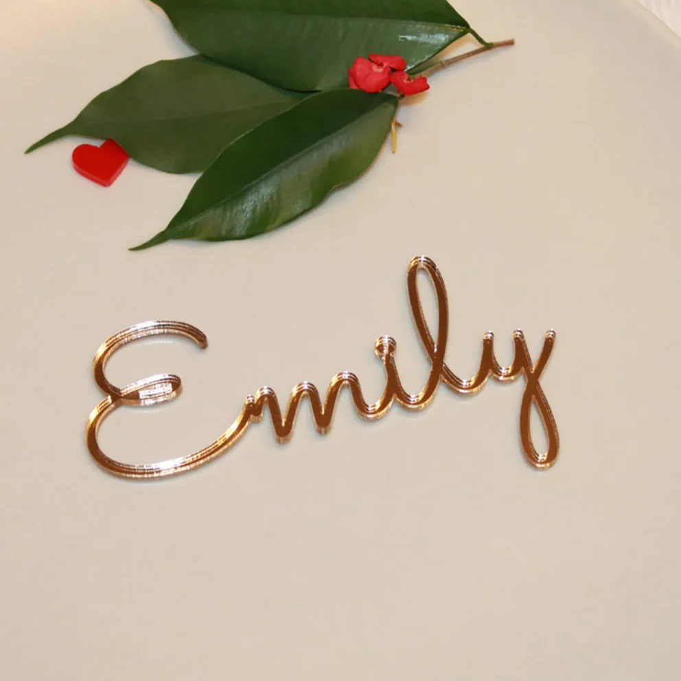 Personalized Custom Acrylic Gold Mirror Names Dinner Party Place Card Wedding Decor Buy