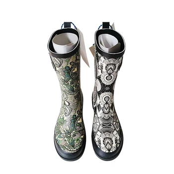 printed rubber boots