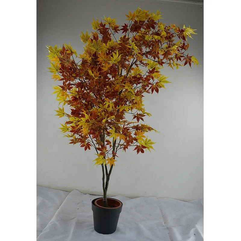 Wholesale Real Touch Decorative Artificial Autumn Maple Tree,215cm