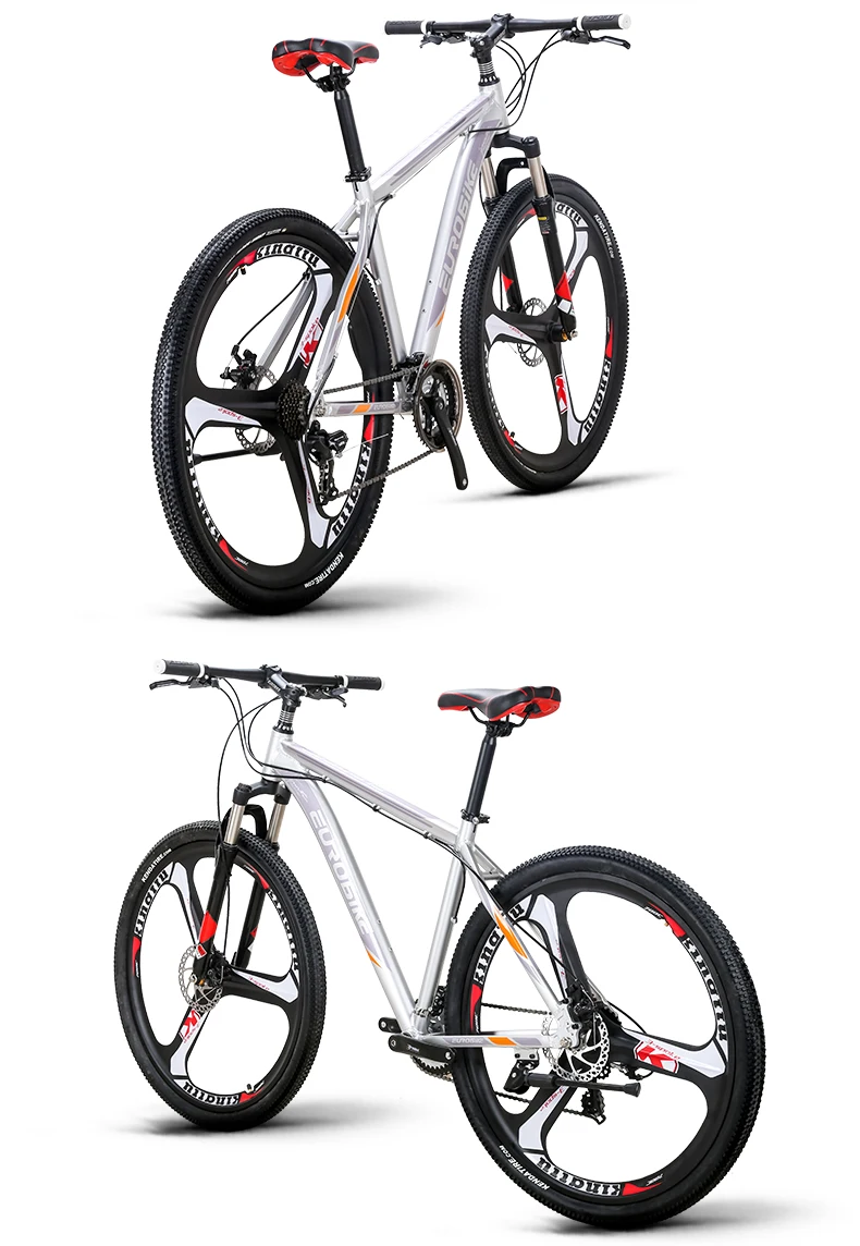 Clearance EUROBIKE Mountain Bike 21 Speed 3-Spoke 29 Inches Wheels Dual Disc Brake Aluminum Frame MTB Bicycle 3