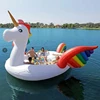 2018 large giant unicorn / flamingo /peacock party island 6 person float in water outdoor