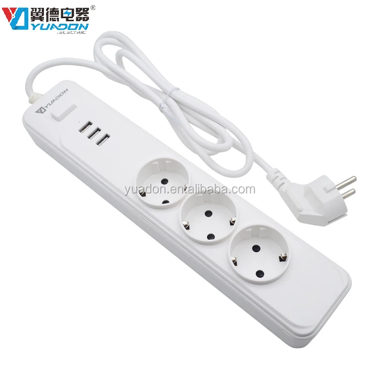 Eu Power Strip Socket Desk 3 Way Schuko 3 Usb Socket 5v 3 1a Max