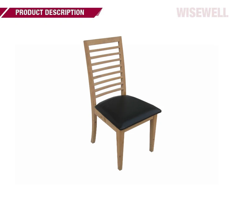 (W-C-556) oak wood dining chair in horizontal ladder back design