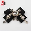 HC-3481 new design black big rhinestone crystal bow brooches for clothes accessories