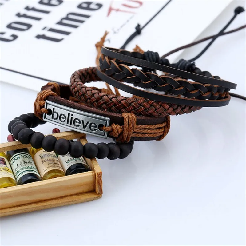 believe bracelet,  men beaded bracelet set