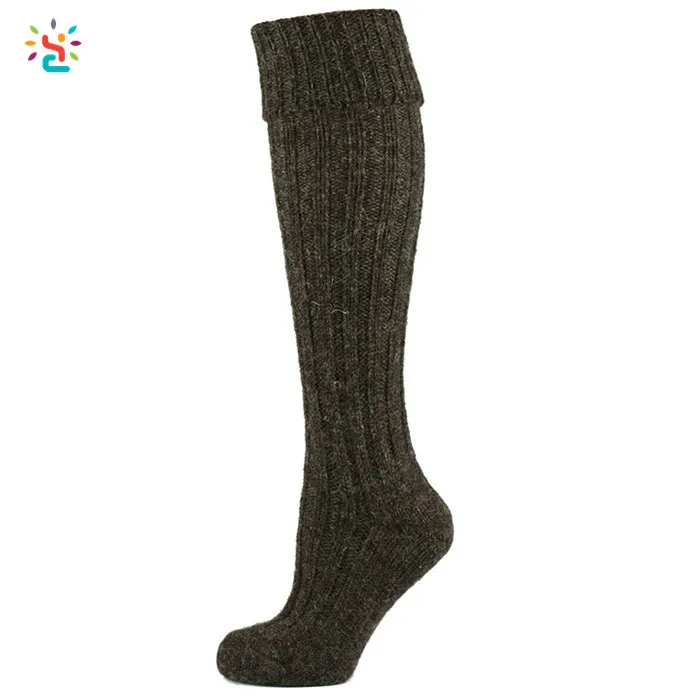 Custom Logo Cable Knit Socks Women Men Winter