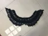 black silver-wire embedded feather angel wings