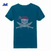 friendly skull rhinestone mens designer tshirt