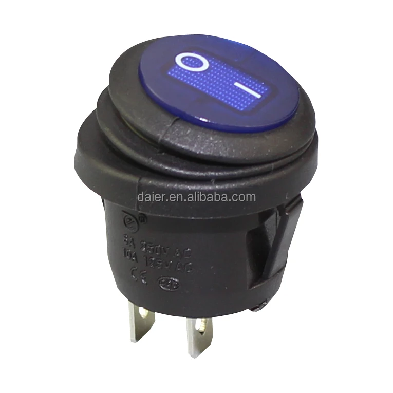 Miniature 12v Rocker Switch On Off Waterproof Rocker 2 Pin Switch On