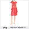 New Fashion Ladies Floral Carving Lace sexy Midi dress