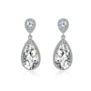 Dropshipping Summer Style Earrings Jewelry Silver Color Inlay Cubic Zirconia Classic Teardrop Drop Earrings For Women Pendientes
