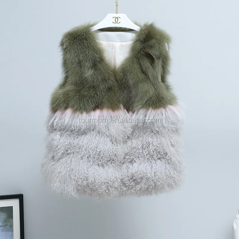 2016 Factory Direct Sale Fur Coat Kalgan Lamb &tibet Lamb Fur Vest