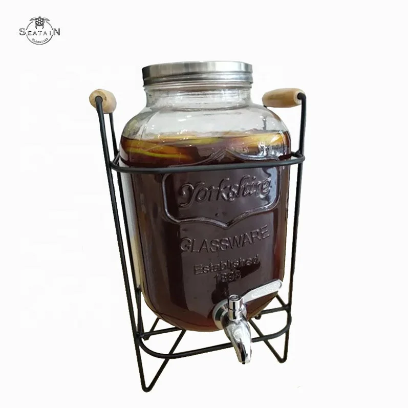 4l 1898 Yorkshire Mason Jar Glass Beverage Dispenser With Tap Buy