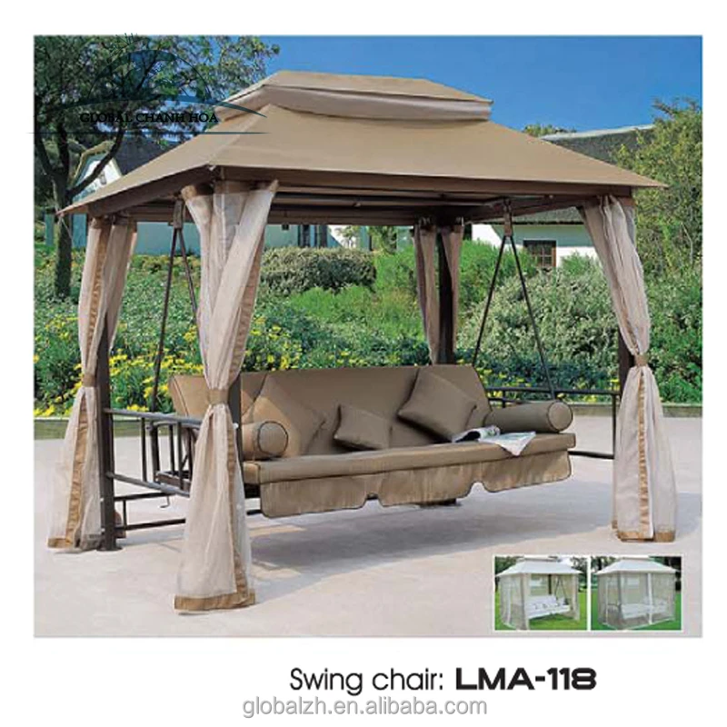 High Quality Leisure Garden Gazebo With Swing Bed Patio Swing Bed Patio