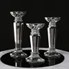 Classics Product Attractive Style Various Size With Tree Blossoms Small Pillar Crackle Glass Candle Holder