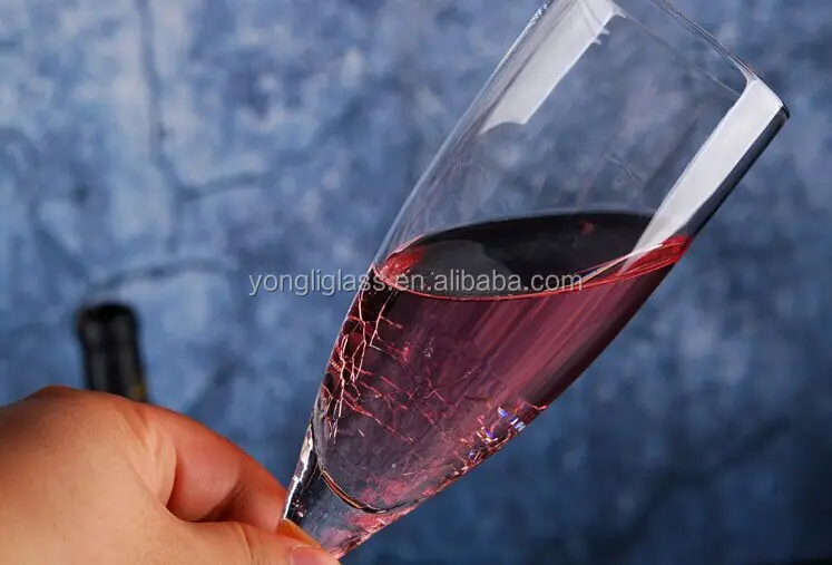 Wholesale crystal champagne glass, special design ice-cracked glass cup, champagne flute
