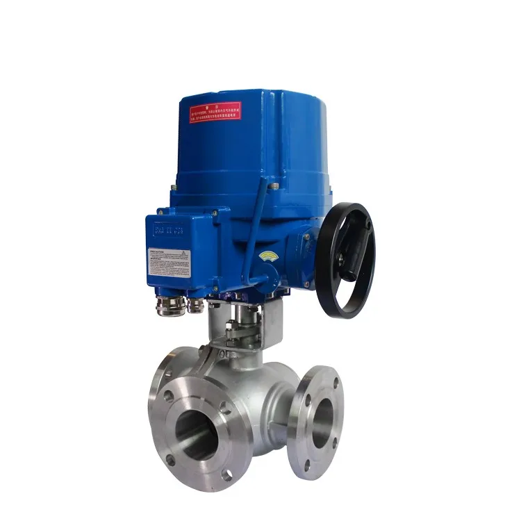 Covna Motorized Ball Valve 220v Ac 3 Way Explosion Proof Flange ...