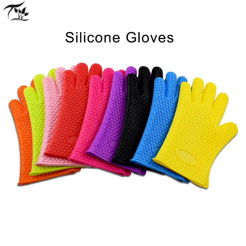 Heat Resistant Gloves Cooking Baking Grilling Bbq Silicone Gloves - Buy ...