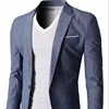 Mens Slim Fit Suits Casual Solid Lightweight Blazer Jackets One Button Flap Pockets