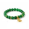 Gemstone jewelry letter pendant green jade gemstone bracelet