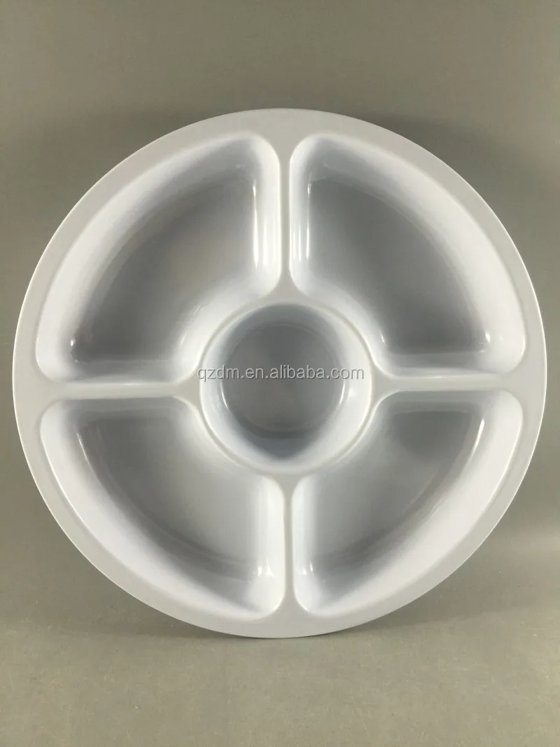 Melamine Aperitive Plate Plastic Five Snacks Tary for 5 divide