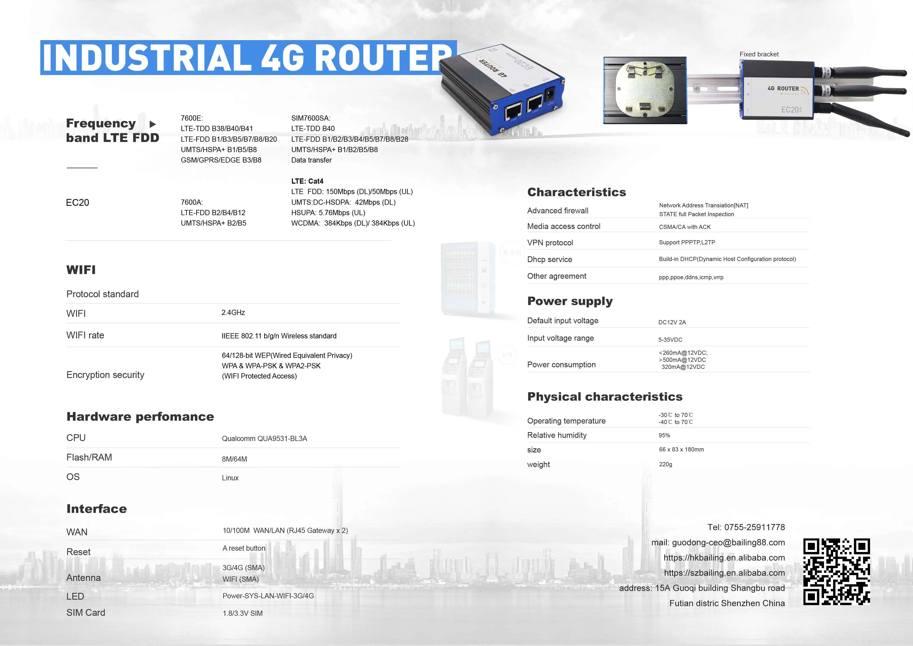 Best 4G 3G LTE Router With 2 Lan port 1 sim card slot high speed data 150/450mbps APN VPN